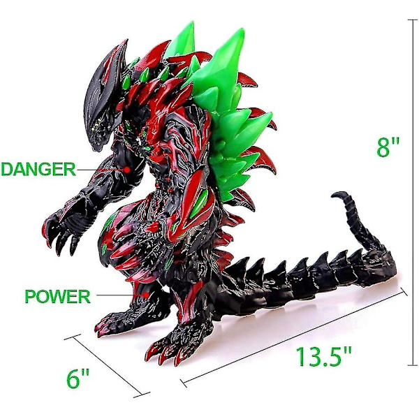 Godzilla Figur Kung Av Monster, 34,3 cm från huvud till svans, 20,3 cm hög, rörliga leder Action Movie Series Mjuk Vinyl, bärväska