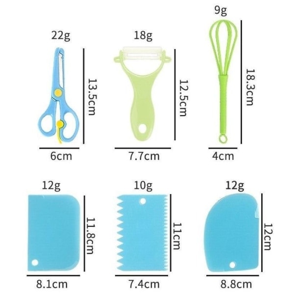 Barnbakningskök Kökskniv Köksset Barnkök Köksredskap Barnleksak 19 delar set