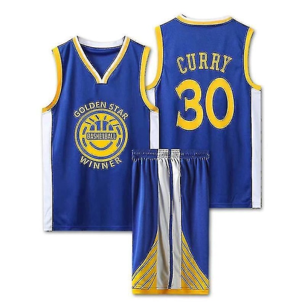 #30 Stephen Curry Baskettröja Kids Suit Warriors Uniform