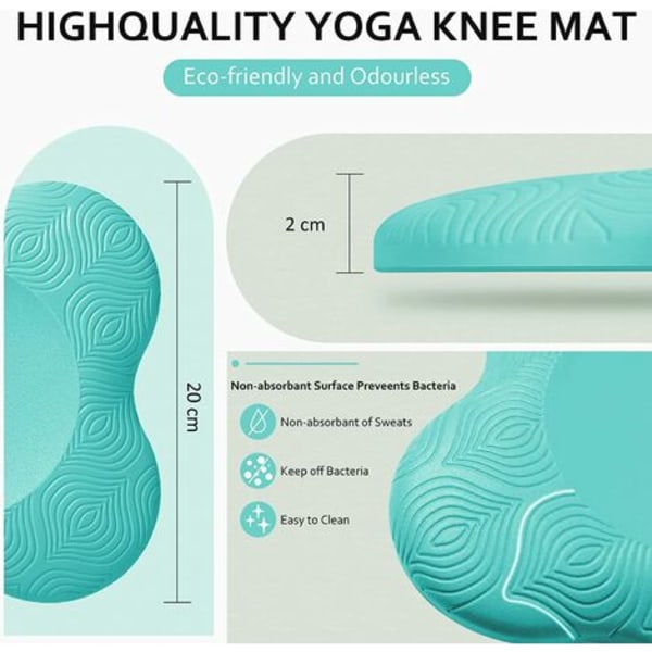 2 st Yoga Knäskydd Lätt Yoga Matta Knäskydd, Halkfri Yogamattor, Yogamatta för att skydda knän, handleder och armbågar Blå A