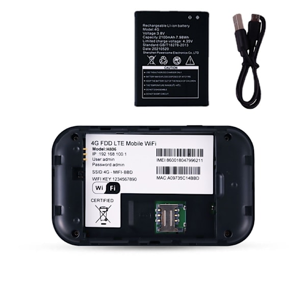 Mobil WiFi-hotspot SIM-kortille 4G LTE 150 Mbps 120