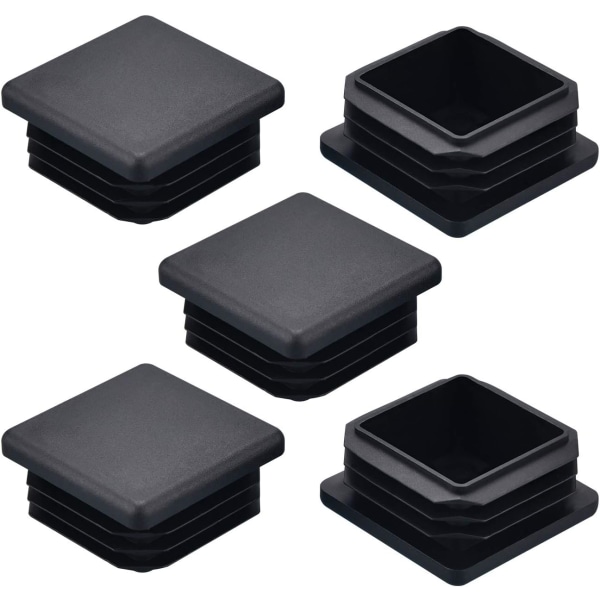 25PCS Plastic Square Tube Cap Chair Leg Caps, Metal Tube Cap, Durable Non-Slip and Practical, 40x40mm Inside Square Plastic Cap