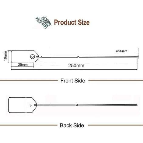 100 Plastic Security Seals 250mm / 1\" Long