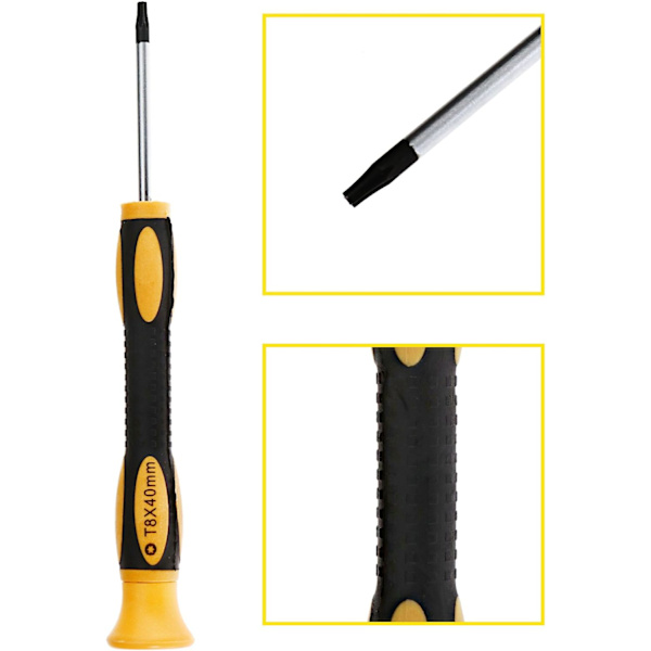 Säkerhetsskyddad T8 Torx-skruvmejsel kompatibel med Xbox One och 360 PS3 PS4 DIY-skruvmejsel