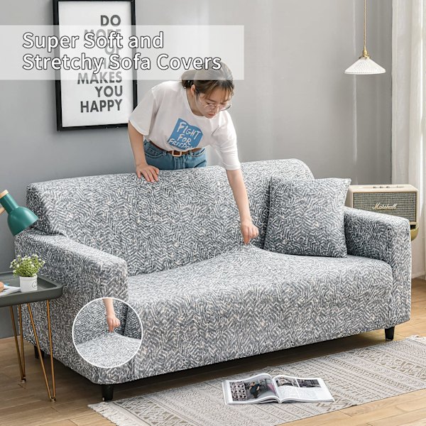 Elastisk sofabetræk til 3-personers sofa [YDE]