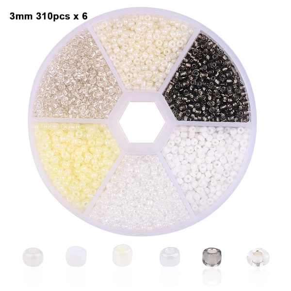 Bokssett 2 mm 3 mm berlock tsjekkiske glassperler DIY armbånd halskjede runde perler for smykker gjør kit DIY ørepynt halskjede style8