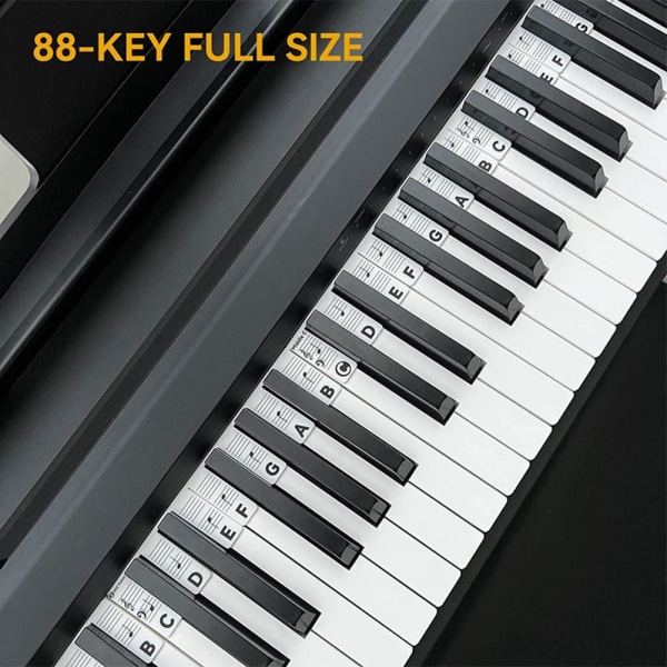 INF Avtagbara piano- og keyboard-etiketter 88 tangenter Vit Hvid