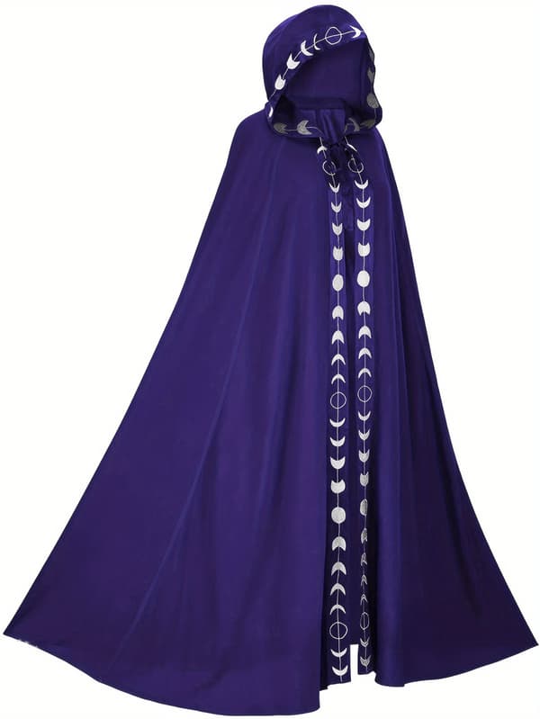 Hættekape til voksne Middelalder Renæssance Cosplay Kostume til Halloween og Rollespil L Purple