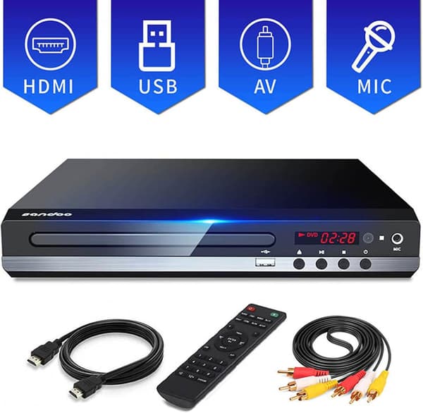 HDMI DVD-soitin televisiolle - Full HD 1080P USB- ja AV-porteilla -FY-
