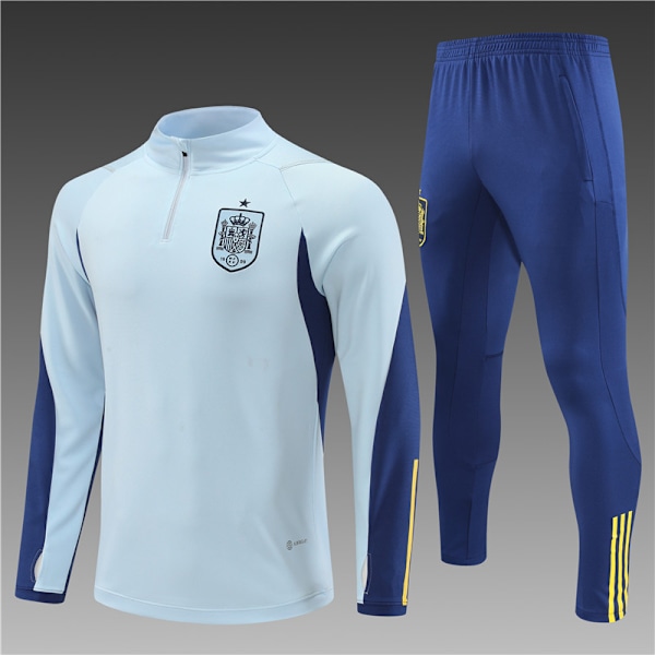 22-23 Ny Sæson Spanien Landshold Voksen/Barn Langærmet Jersey Dragt Lyseblå sky blue M