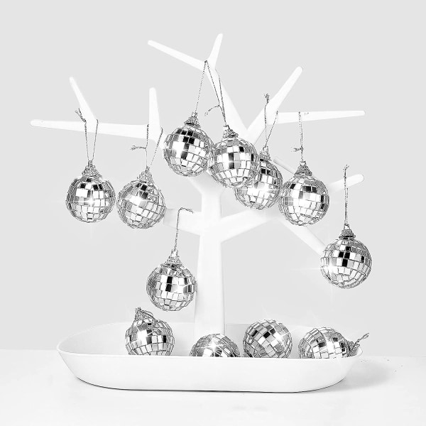 12 stk 1,5\" Disco speilball ornament hengende ball anheng disco ball ornament