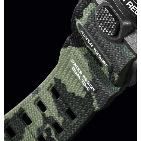 SMAEL Uusi Miesten Kello 50M Vedenkestävä Hälytyskello Reloj Hombre 1545D Kaksoisnäyttö Rannekello Kvartsikellot Miehille ArmyGreen