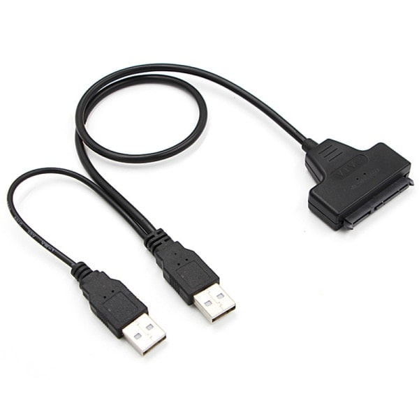 2017 Digital USB 2.0 til SATA-konverteringsadapterkabel for 2,5 tommers SATA Svart 5cm*4cm*1cm