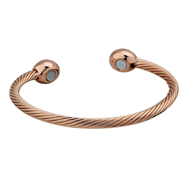 Magnetiskt koppararmband terapi artrit smärtlindring armband magnetiskt armband  (FMY) Rose gold