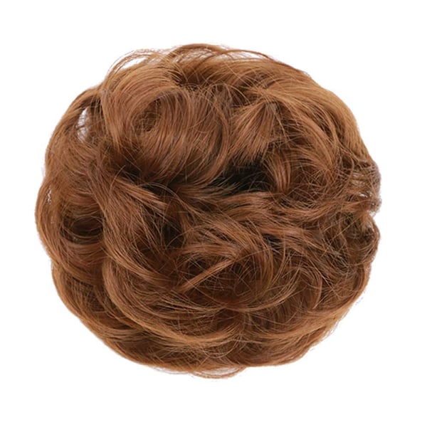 1 stk Messy Hair Bun Hair Scrunchies Extension Curly Wavy Messy Syntetisk Chignon for kvinner Updo Hairpiec Light Golden Auburn##