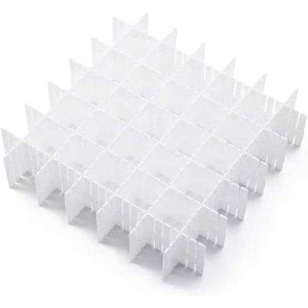 Justerbar gör-det-själv-låda Organizer med plastlagringssystem Set om 12 (32,4x7 cm) Vit
