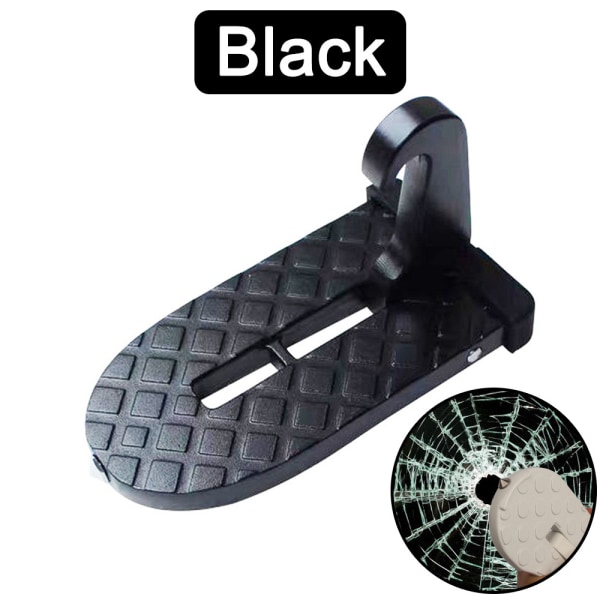 Carmultifunktionell låsdörr, glaskrosssäkerhetshammare, lättåtkomlig, kompakt (svart)