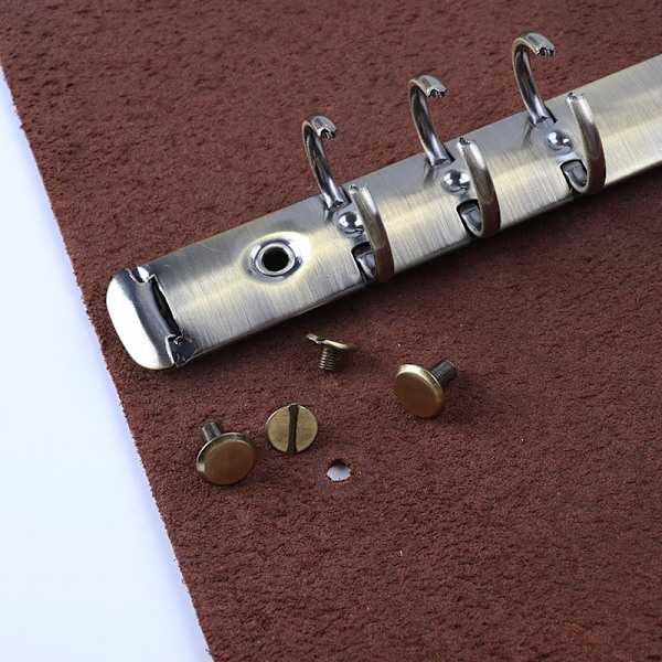 2 stk. A5 notesbog 6-huls ringbindmekanismer 3 cm diameter guld farve metal klemme ringbind DIY fyldpapir opbevaringsmappe tilbehør