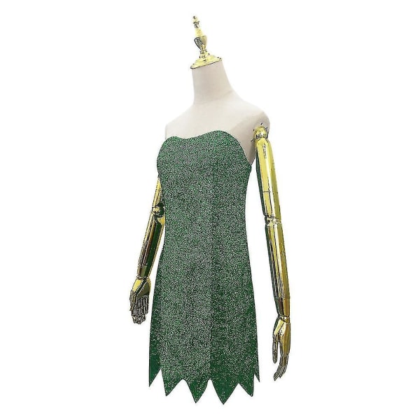 Anime Uusi Keiju Peikkopuku Tinker Bell Aikuisten Vihreä Mekko Tinkerbell Halloween-juhlat Seksi Cosplay Mini-mekot Ja Peruukki Dress XXL