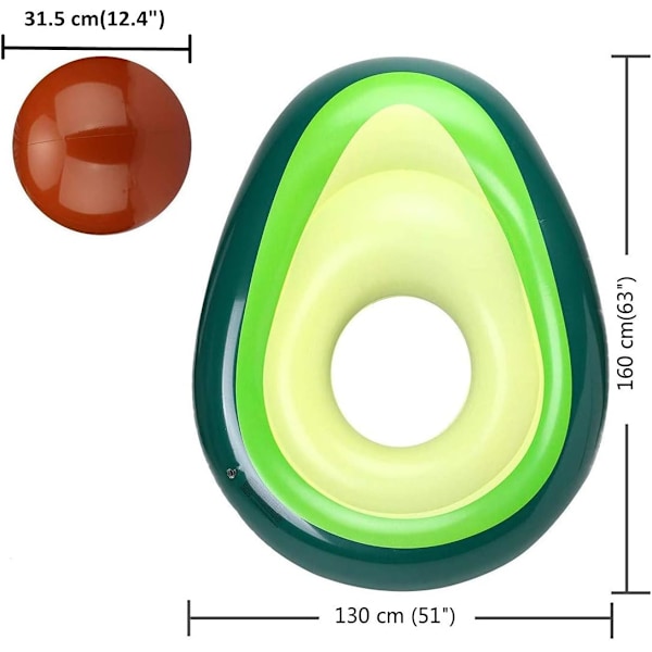 Oppustelig Avocado Pool Hængekøje til Voksne og Børn, Sommer Vand Hængekøje Madras 100 kg Kapacitet[YDE]