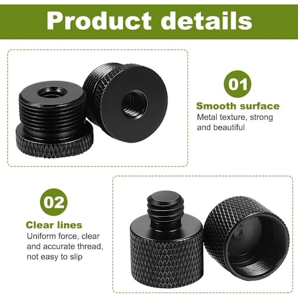 8 st Mikrofonstativ Adapter Mikrofon gängadapter Set 5/8 Hona till 3/8 Hane och 3/8 Hona till 5/8 Hane Skruvadapter Gänga