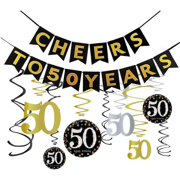50-årsdag dekoration Kit Cheers 50 år Banner Bunting