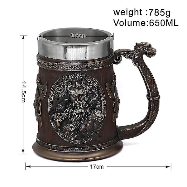 Viking Thor Mjolnir Ølkopp Odin Beger 20 Oz