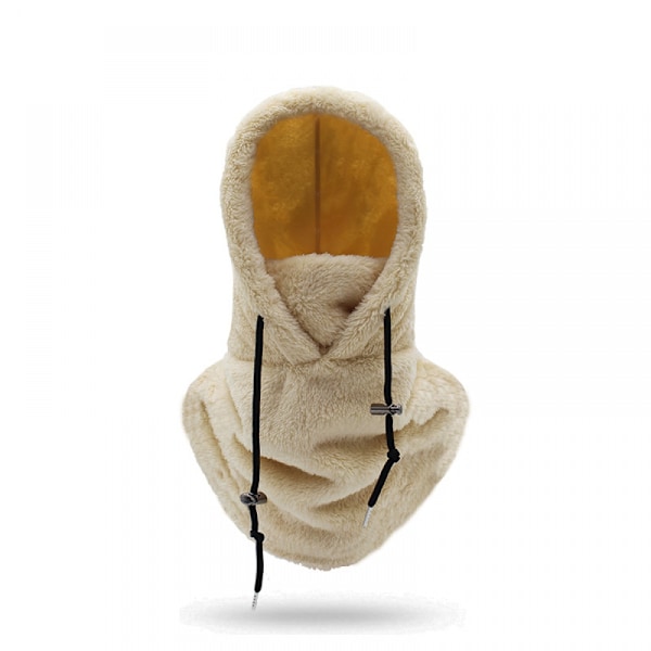 Sherpa Huva Skidmask Vinter Balaclava Kallt Väder Vindtät Justerbar Varm Huva Cover Hat Cap Scarf - Perfekt Khaki