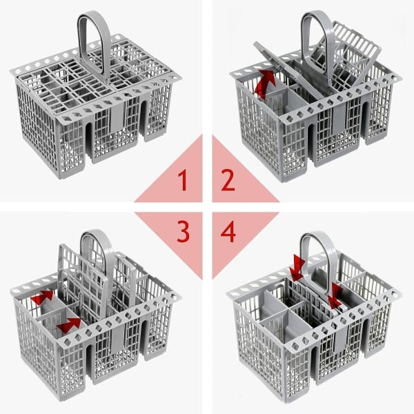 Bestikkurv for oppvaskmaskin (avtakbart håndtak)