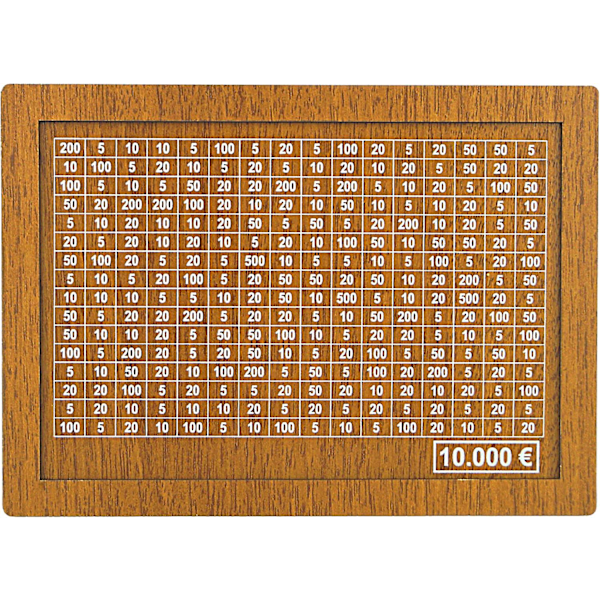 Sparbox (4 kokoa) - Uudelleenkäytettävä säästölippaalla säästötavoitteella ja numeroilla, jotka voi rastittaa-X42- 10000 Euros