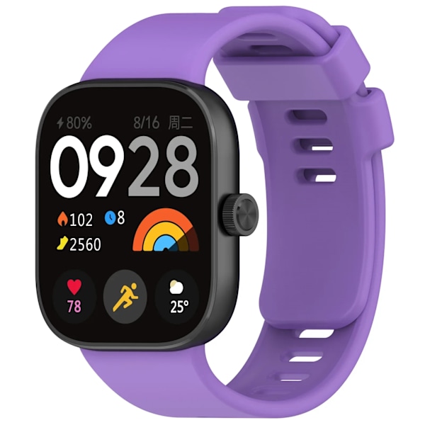 Silikoniranneke Redmi Watch 4:lle, lisävaruste, vaihdettava älykellohihna, pehmeä urheiluranneke, Correa Mi Watch 4, hihna, violetti Purple For Redmi Watch 4