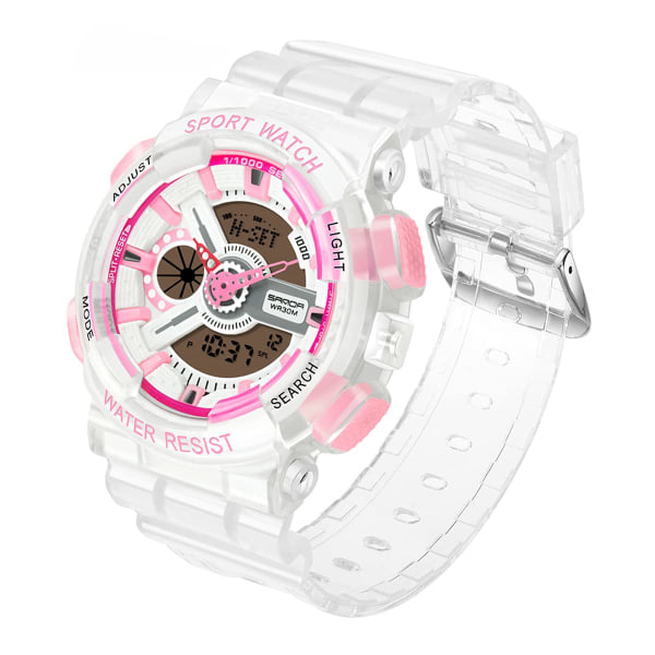 Digital watch för kvinnor, vattentät watch med dubbla skärmar med larm och stoppur