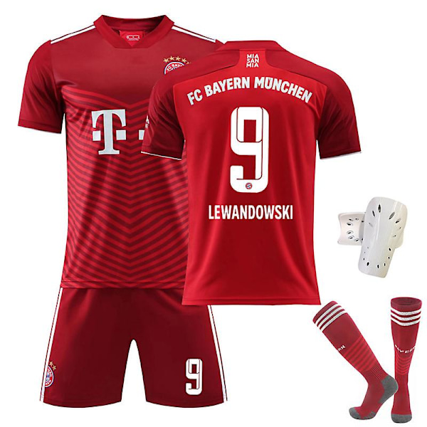 FC Bayern München Børne Fodboldtrøjer Fodboldtrøje Træningstrøje Sæt 21/22 - Lewandowski/Sane/Muller WY Lewandowski Hjemme Lewandowski Home Lewandowski Home XL (180-190cm)