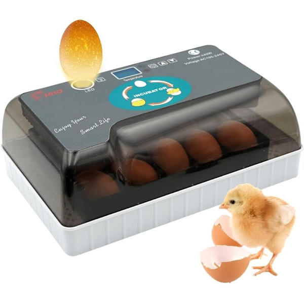 HHD 12 intelligent automatisk kyllingeinkubator ny husholdnings mini-type automatisk æg vending fjerkræ inkubator -KK