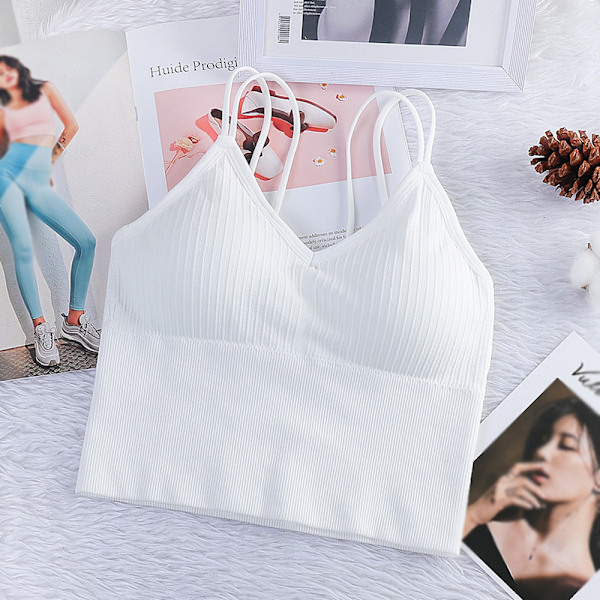 Crop Top Yoga BH CRIS Kors Rygglös Avtagbar Vaddering