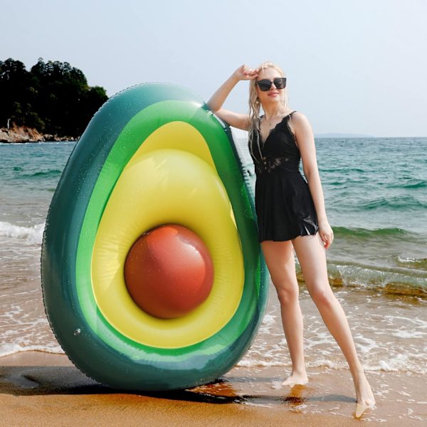 Oppustelig Avocado Pool Hængekøje til Voksne og Børn, Sommer Vand Hængekøje Madras 100 kg Kapacitet[YDE]