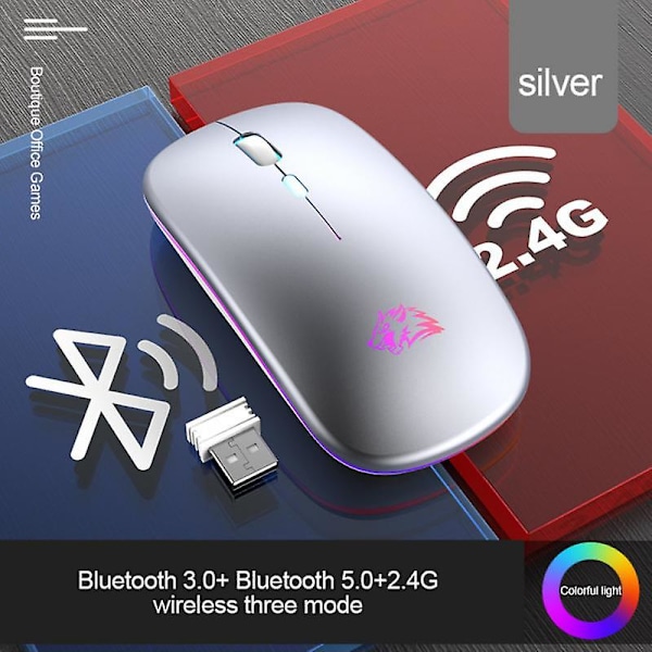 X15 Trådlös Mus RGB Uppladdningsbar Bluetooth Möss Dator 2,4ghz Tyst Mause LED Bakgrundsbelyst Spelmus för Bärbar Dator