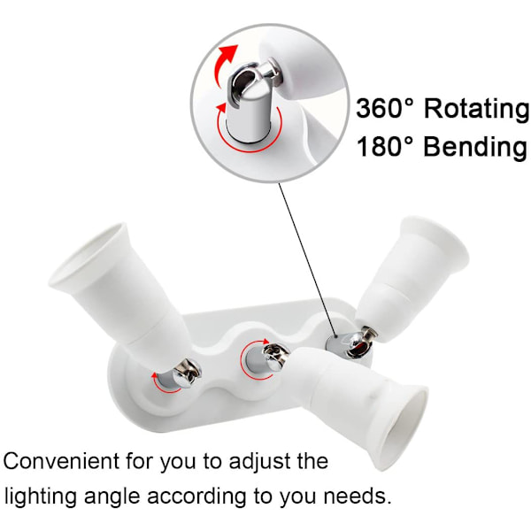 3-in-1 E27 LED-lampun jakaja-adapteri Lamppukannan