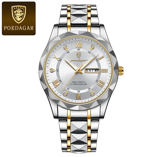 POEDAGAR Merkevare Business Luksusklokke Herre Sport Vanntett Lysende Quartz Mann Klokke Stål Armbånd 2023 Kalenderklokke Mann Relógio GSS