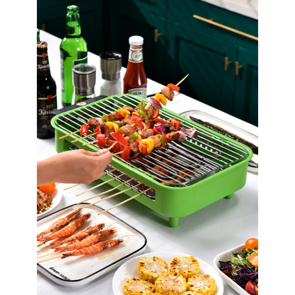 Smokeless Electric Barbecue Oven for Home Use - Outdoor Charcoal BBQ Oven, Dual-use Double Layer Barbecue (41*12CM)