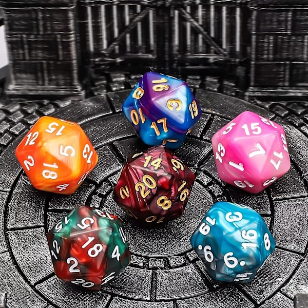 Dnd-tärningar, 6 x 7 set polyedriska dubbelfärgade tärningar påsar för fängelsehåla och drakar Mtg Bordsspel Rpg Dnd D20 D12 D10 D8 D4