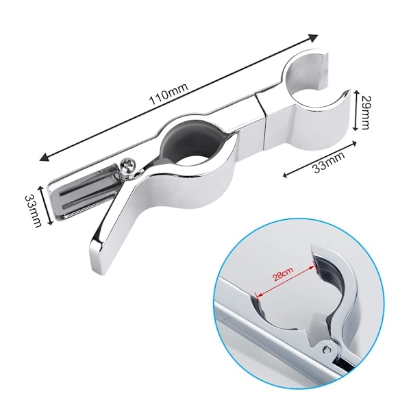 Justerbar Bruseskiveholder, 45° Rotation Universal 20-25 mm Bruseskivestang Bruseskiveholder Udskiftning af Beslag til Bruseskivestang i Badeværelset