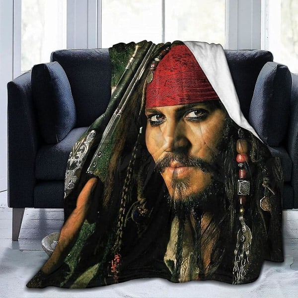 Johnny Depp Fleecefilt Sängfilt Lätt Super Mjuk Mysig Lyx Sängfilt Microfiber -t123 50x40in 125x100cm