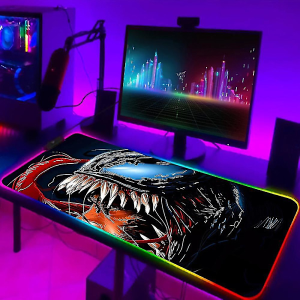 Venom Villain RGB Musmatta, Bakgrundsbelyst LED, Spelare style1