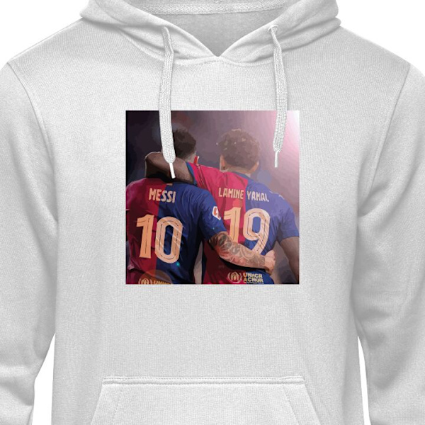 Barn-Hoodie | Myk hettejakke for barn Lamine Yamal VS Messi grå gray 9-11 År
