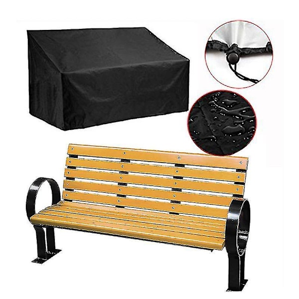 3-sits utomhus trädgårdspark terrassbänk vattentätt dammskydd soffstolsbord dammskydd (162*66*89cm) ‘-HJ-