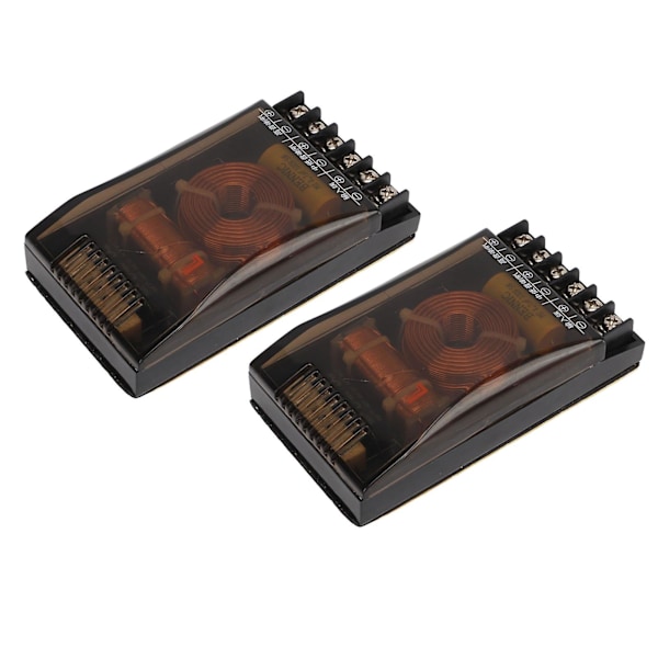 2 stk. 2-vejs bilstereo-crossover, universel 120 W 12 V, forbedrer bas, lydfrekvensdeler