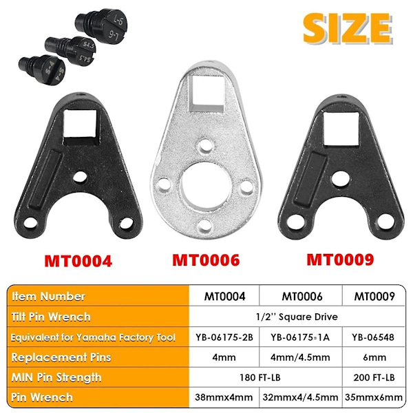 Hydraulisk trim- og tiltnøkkelsett for utenbordsmotorer for Evinrude All MT0004 MT0006 MT0009