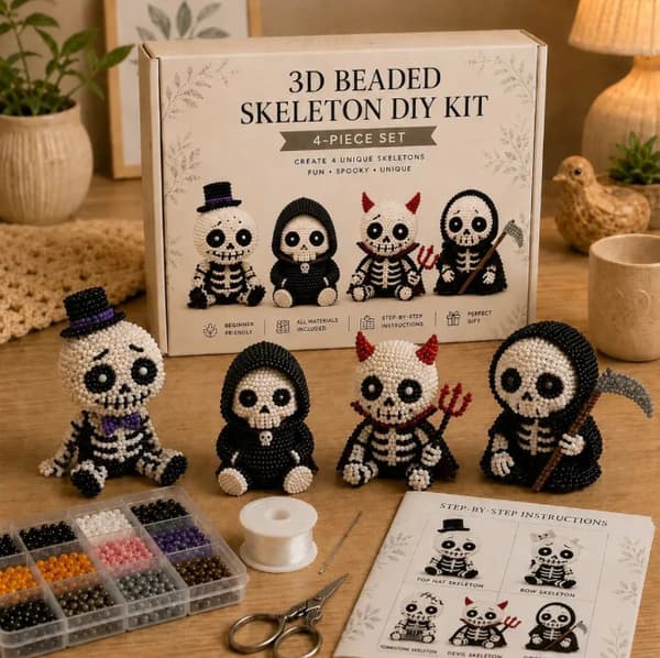3D Skeleton Bead Kit DIY Craft Beads Set Handmade Halloween Art Toy Creative Gift-FY- Set B