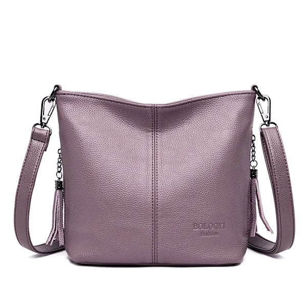 Ekte dusker Dame Hånd Crossbody vesker for kvinner Luksuriøse skinnvesker og håndvesker Dame skuldervesker Designer Bucket Sac Purple